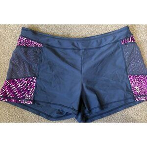 Free Country Running Shorts Blue Size Large 2 Pockets Athletic Shorts 3" Inseam